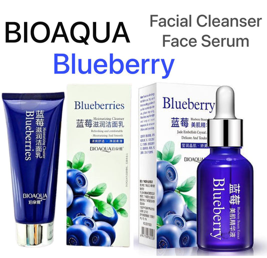 Pack Of 2 BIOAQUA Blueberry SET Facial Cleanser & Face Serum