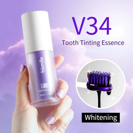 Hismile V34 Purple Whitening Toothpaste Remove Stains Reduce Yellowing Care For Teeth Gums Fresh Breath Brightening Teeth