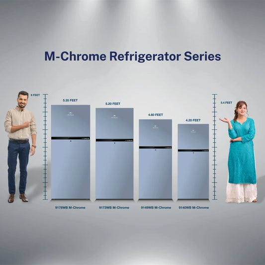 Dawlance Refrigerator 9140 WB M-Chrome/Metallic Silver/8 CFT/12 Years Warranty/Small/Fridge/Freezer